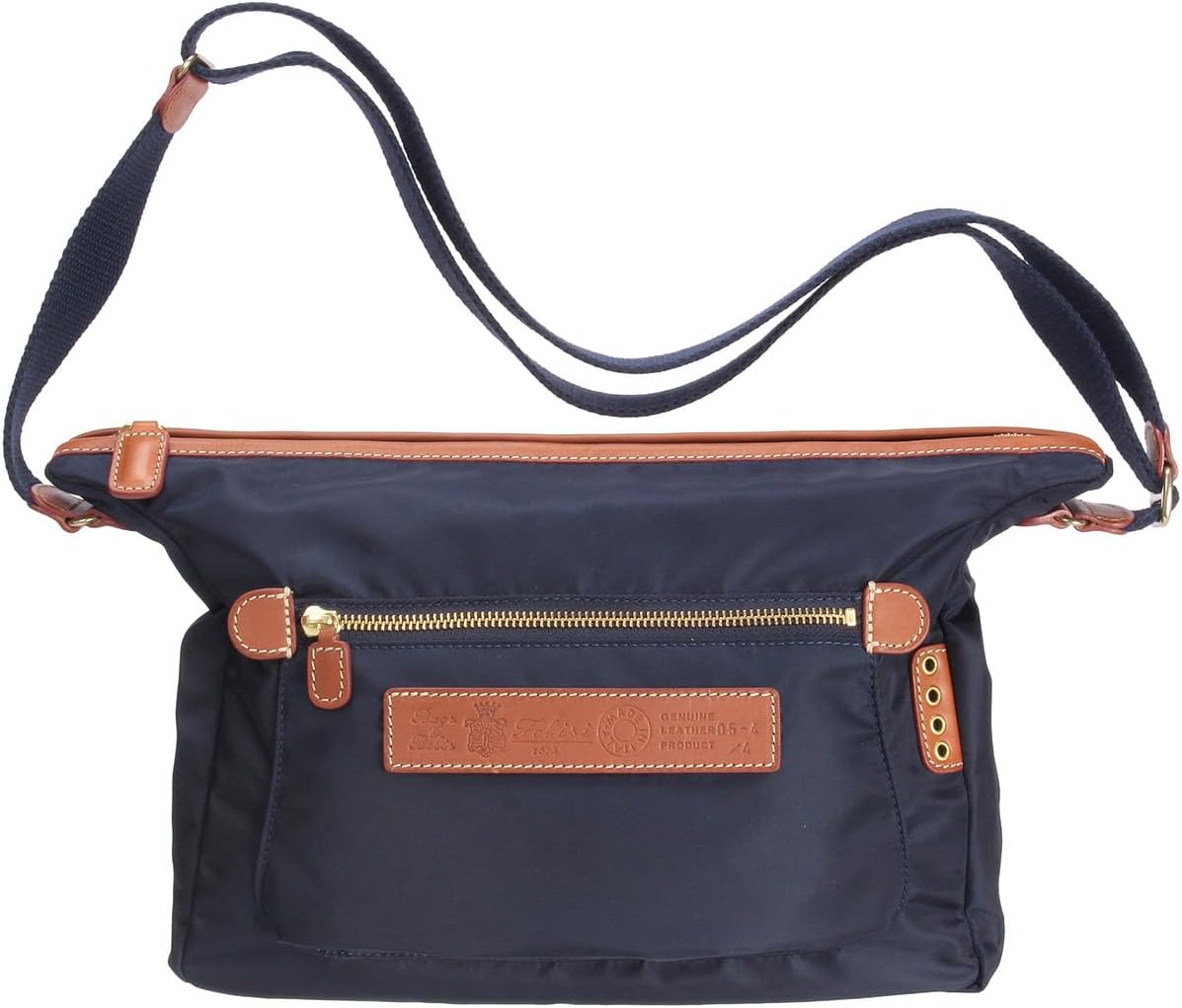 【美品】フェリージ ショルダーバッグ ナイロン レザー 05-4/4 ネイビー フェリージ] ショルダーバッグ 05/4/4/DS ナイロン メンズ